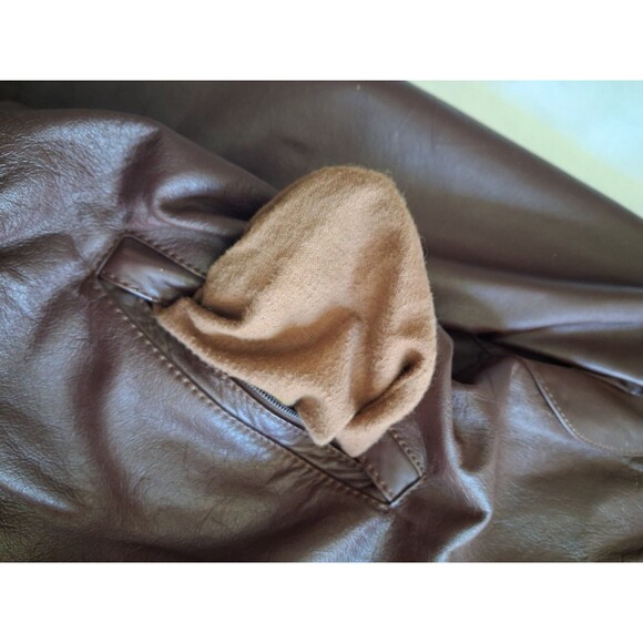 1980's American Express Leather Flight Jacket Men’s Size 40 Full Zip Dark Brown - Picture 9 of 16